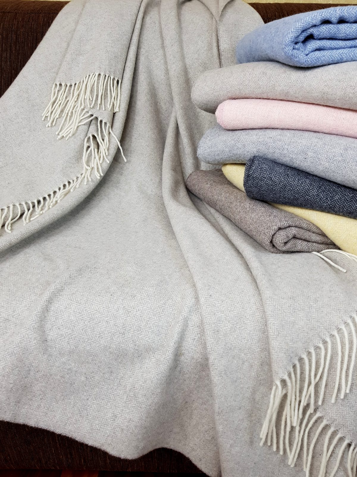 Wolldecken und Wollplaids