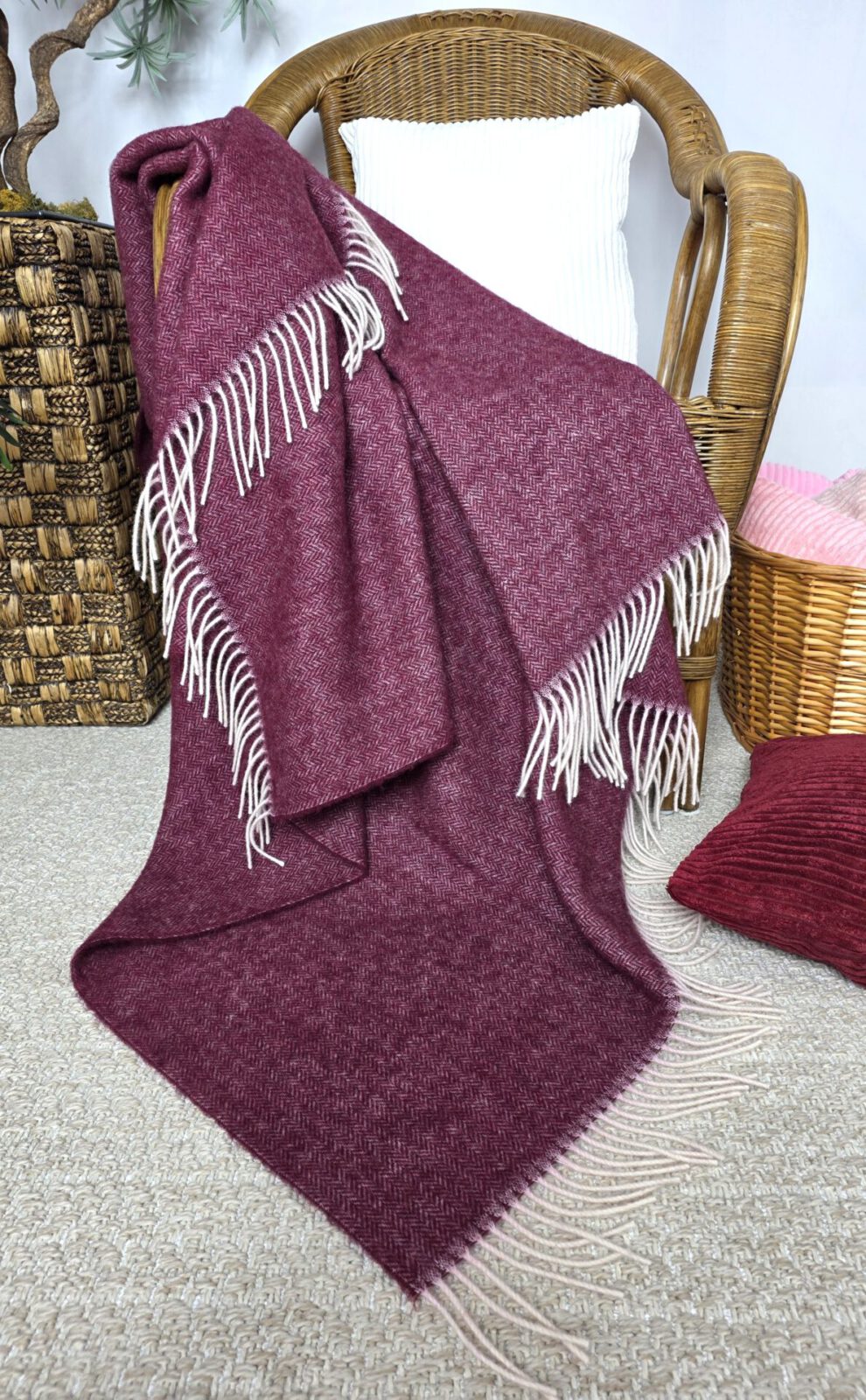 Wolldecken und Wollplaids