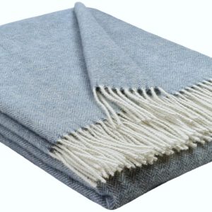 Wollplaid & Wolldecke "Tirol A" hellblau