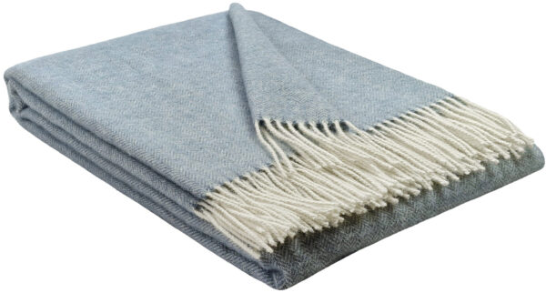 Wollplaid & Wolldecke "Tirol" hellblau