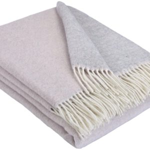 Wolldecke & Wollplaid, 90 % Merinowolle,10% Kaschmir "Faro DF" rosa-grau