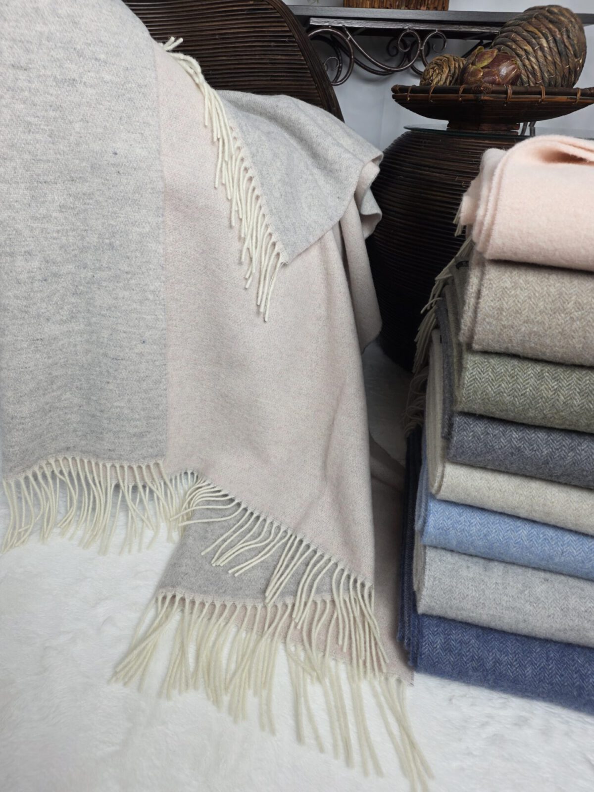 Wolldecken und Wollplaids