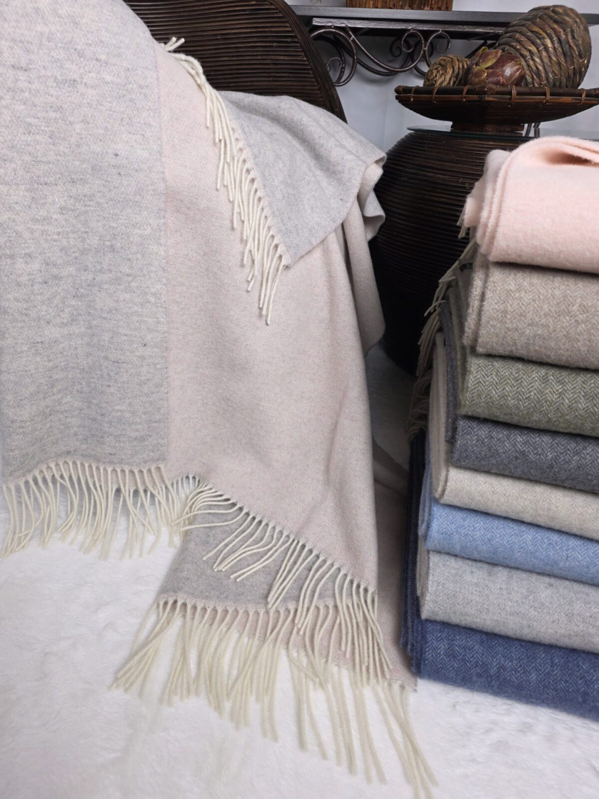 Wolldecken und Wollplaids