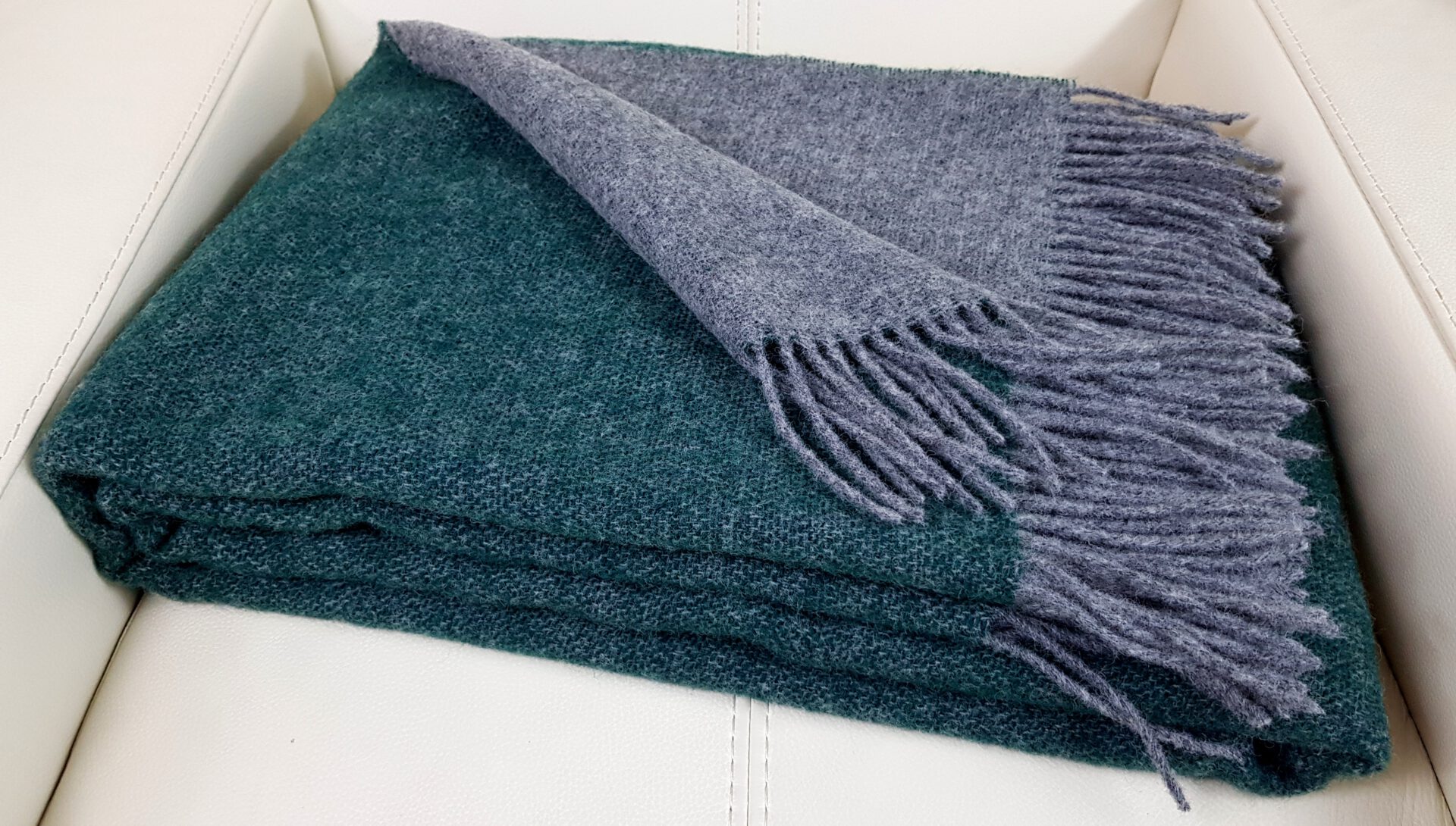 Wollplaid & Wolldecke "Tirol DF" grau-grün – Bild 4