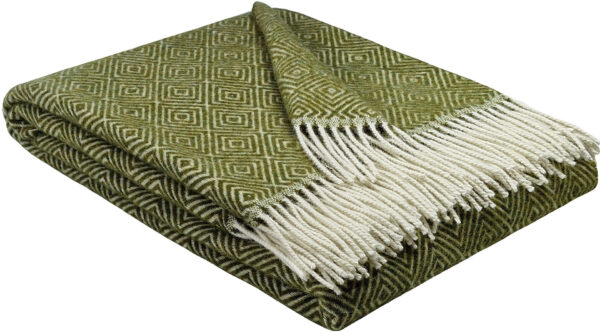 Wollplaid & Wolldecke "Tirol-V" olive