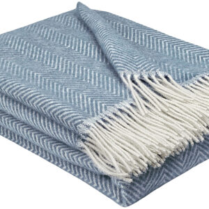 Wollplaid & Wolldecke "Tirol-M" hellblau-grau