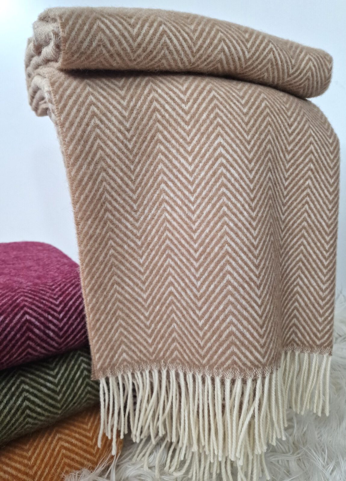 Wolldecken und Wollplaids
