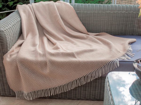 Wollplaid & Wolldecke "Tirol-M" beige – Bild 4