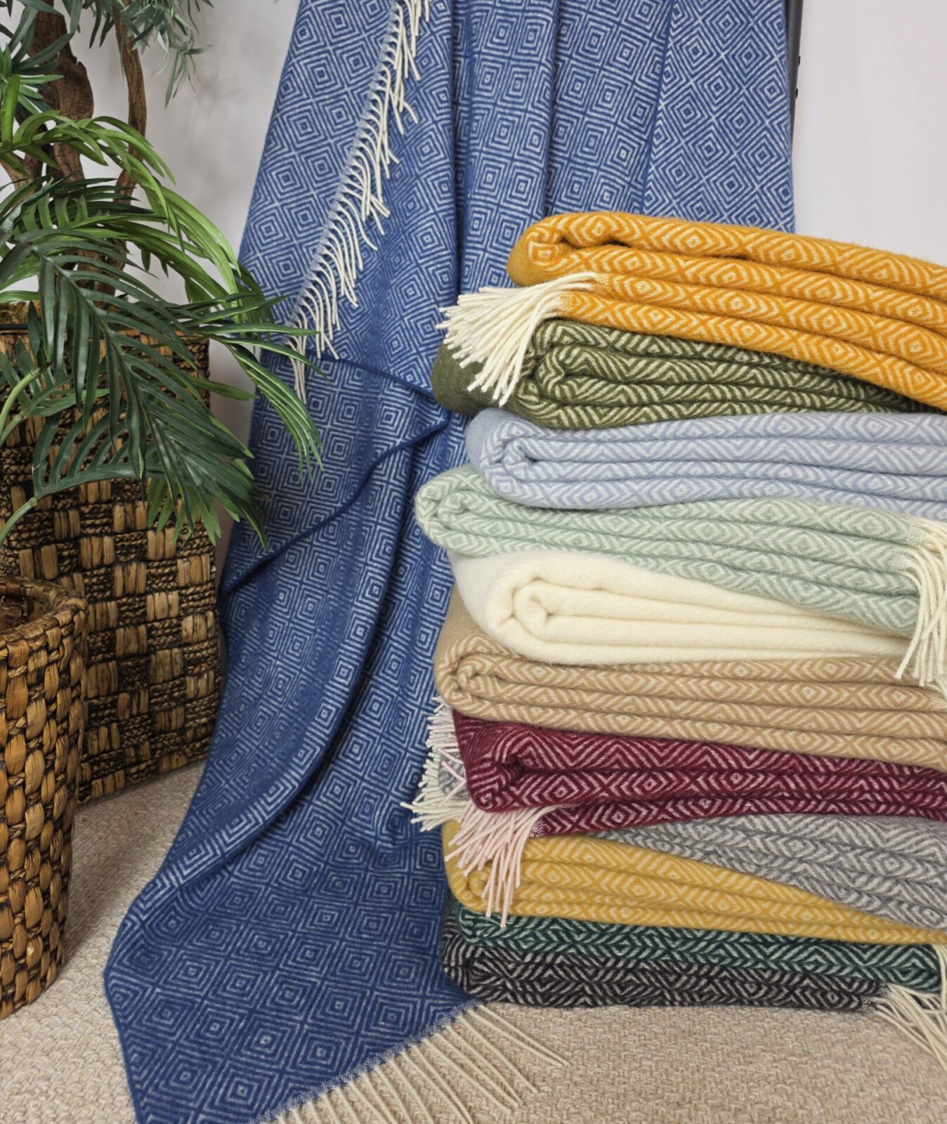 Wolldecken und Wollplaids