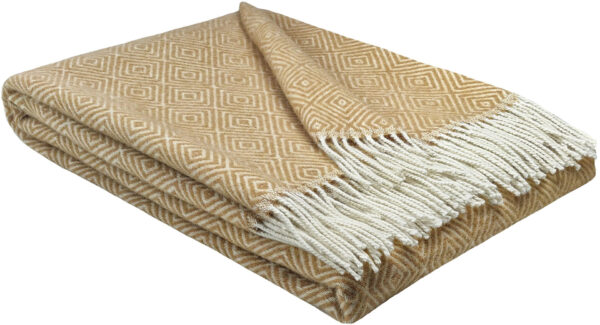 Wollplaid & Wolldecke "Tirol-V" beige