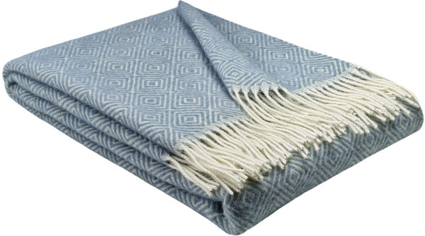 Wollplaid & Wolldecke "Tirol-V" hellblau