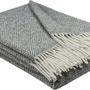 Wollplaid & Wolldecke "Tirol-V" grau