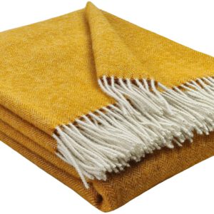 Wollplaid & Wolldecke "Tirol" senf