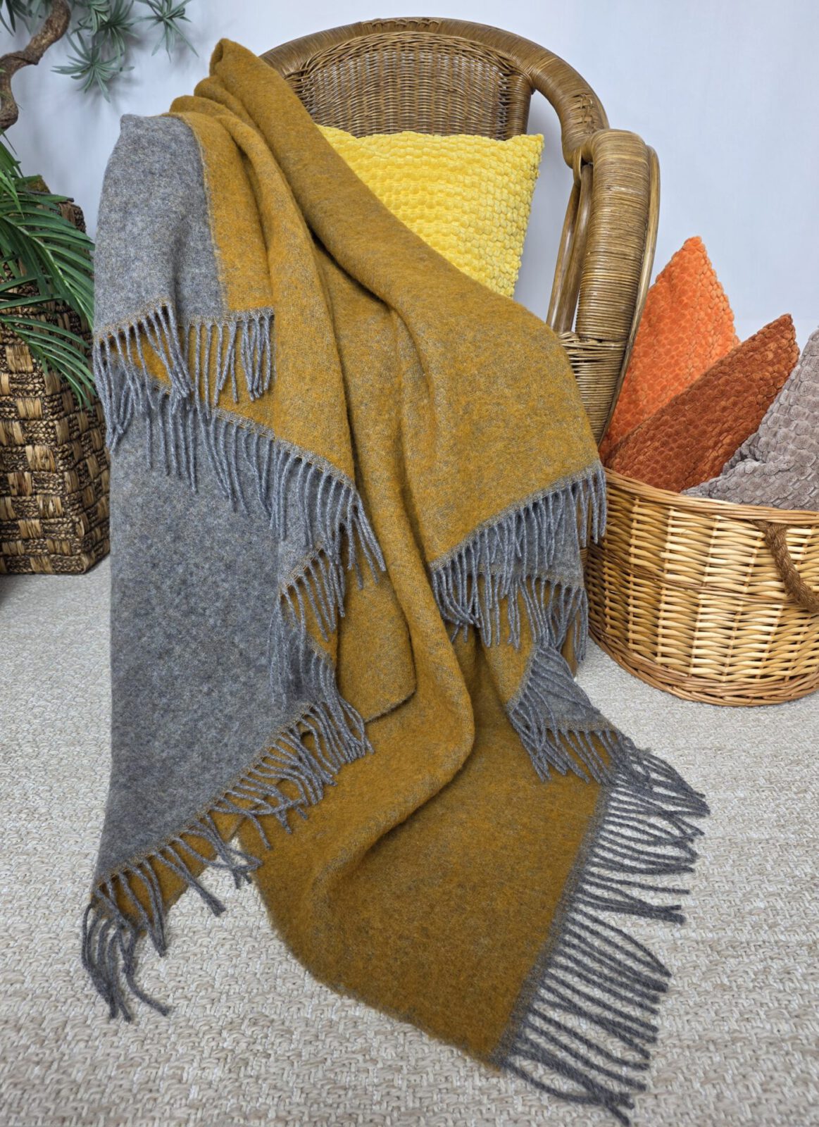 Wolldecken und Wollplaids