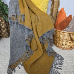 Alternative view of Wollplaid & Wolldecke "Tirol DF" grau-senf