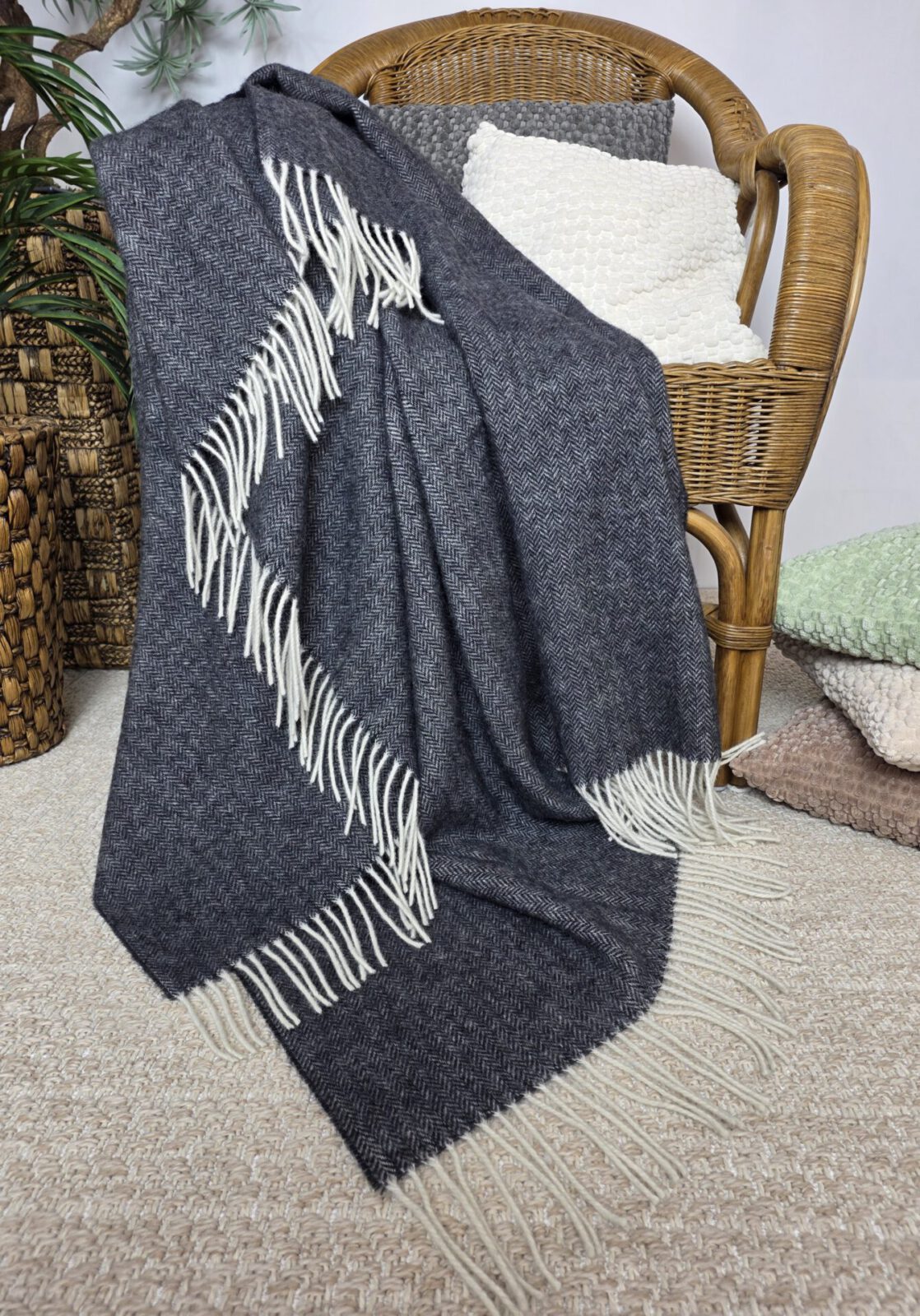 Wolldecken und Wollplaids