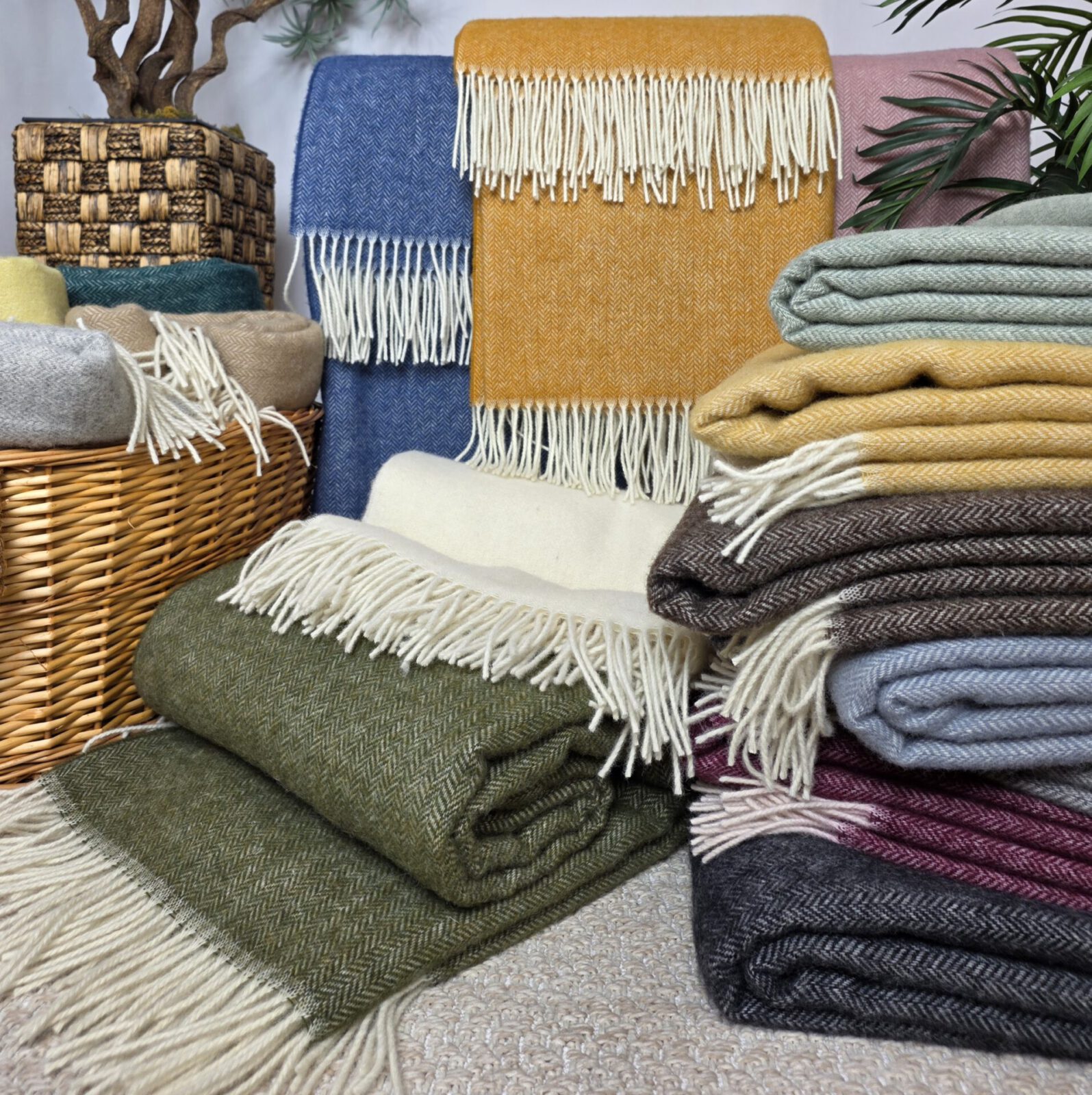 Wolldecken und Wollplaids