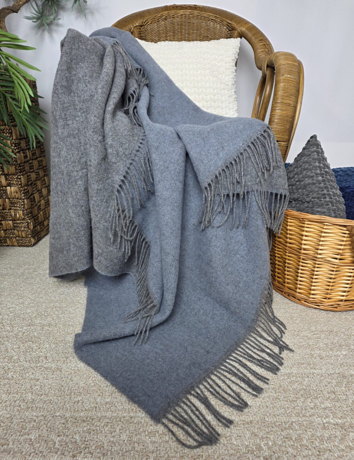 Wolldecken und Wollplaids