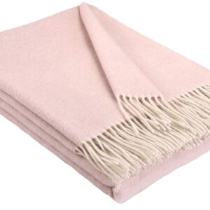 Wolldecke & Wollplaid, 90 % Merinowolle,10% Kaschmir "Faro A" rosa