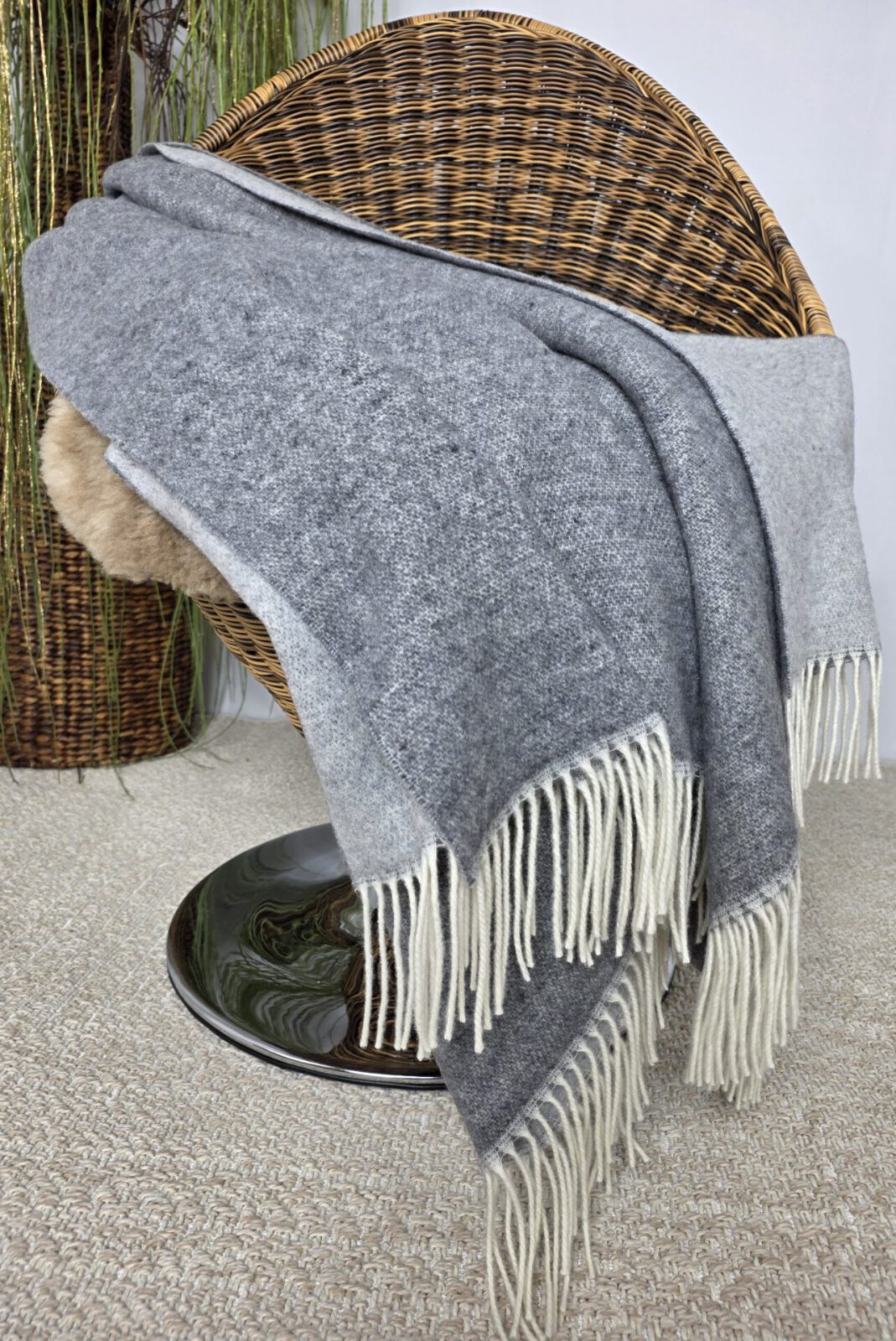 Wolldecken und Wollplaids