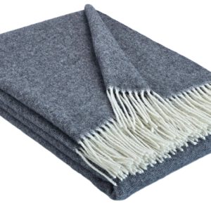Wolldecke & Wollplaid, 90 % Merinowolle,10% Kaschmir "Faro A" dunkelgrau