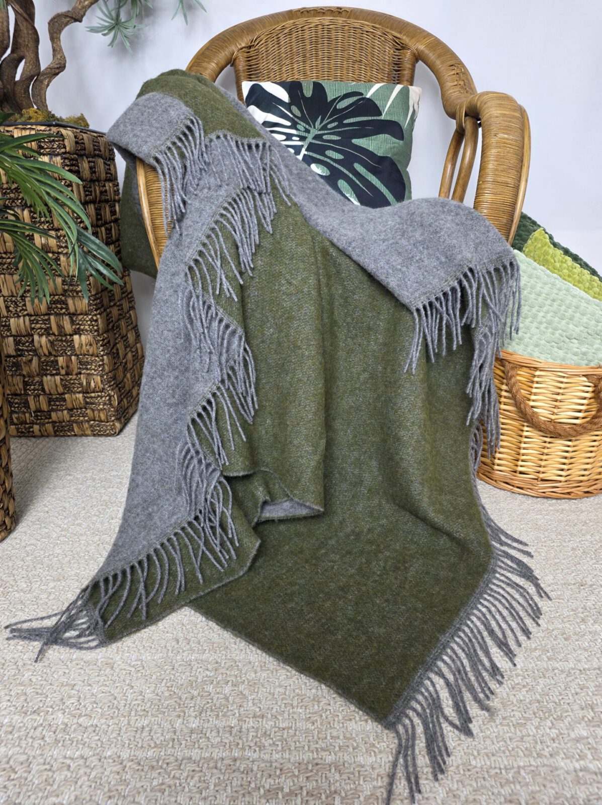 Wolldecken und Wollplaids