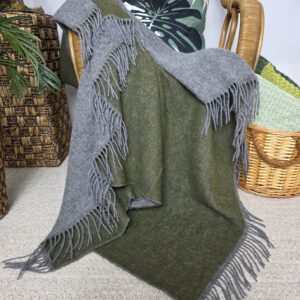 Alternative view of Wollplaid & Wolldecke "Tirol DF" grau-olive