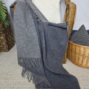 Alternative view of Wollplaid & Wolldecke "Tirol DF" grau-dunkelblau/anthrazit