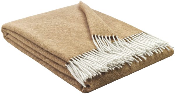 Wollplaid & Wolldecke "Tirol" beige/sand