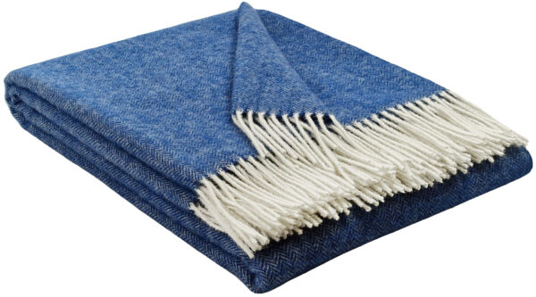 Wollplaid & Wolldecke "Tirol" blau
