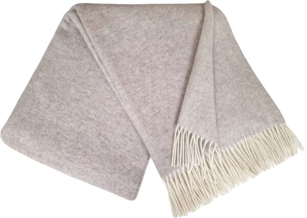 Wolldecke & Wollplaid, 90 % Merinowolle,10% Kaschmir "Faro DF" weiß-beige