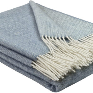 Wollplaid & Wolldecke "Tirol-K" hellblau