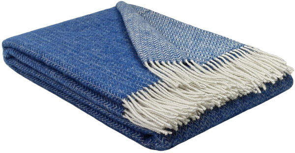 Wollplaid & Wolldecke "Tirol-K" blau