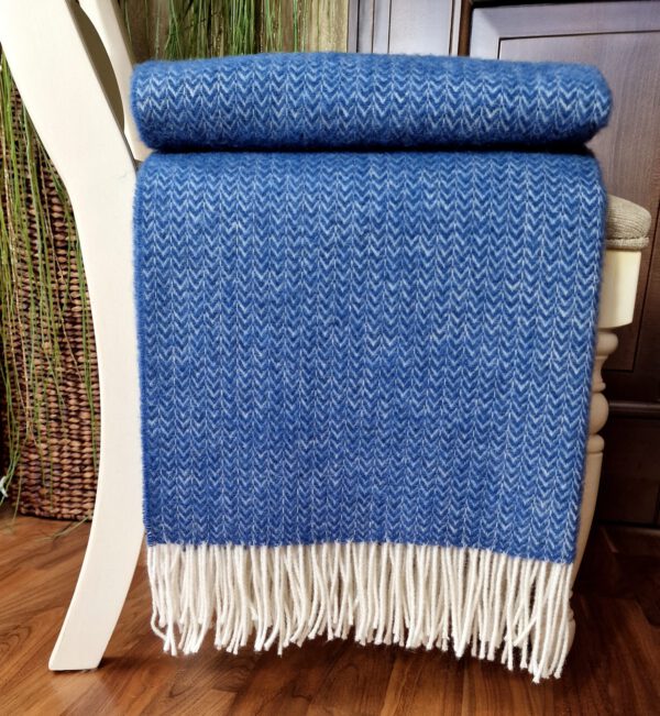 Wollplaid & Wolldecke "Tirol-K" blau – Bild 2