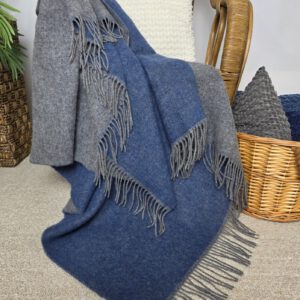 Alternative view of Wollplaid & Wolldecke "Tirol DF" grau-blau