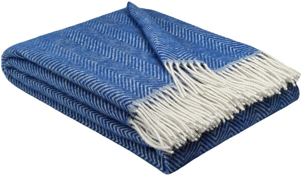 Wollplaid & Wolldecke "Tirol-M" blau