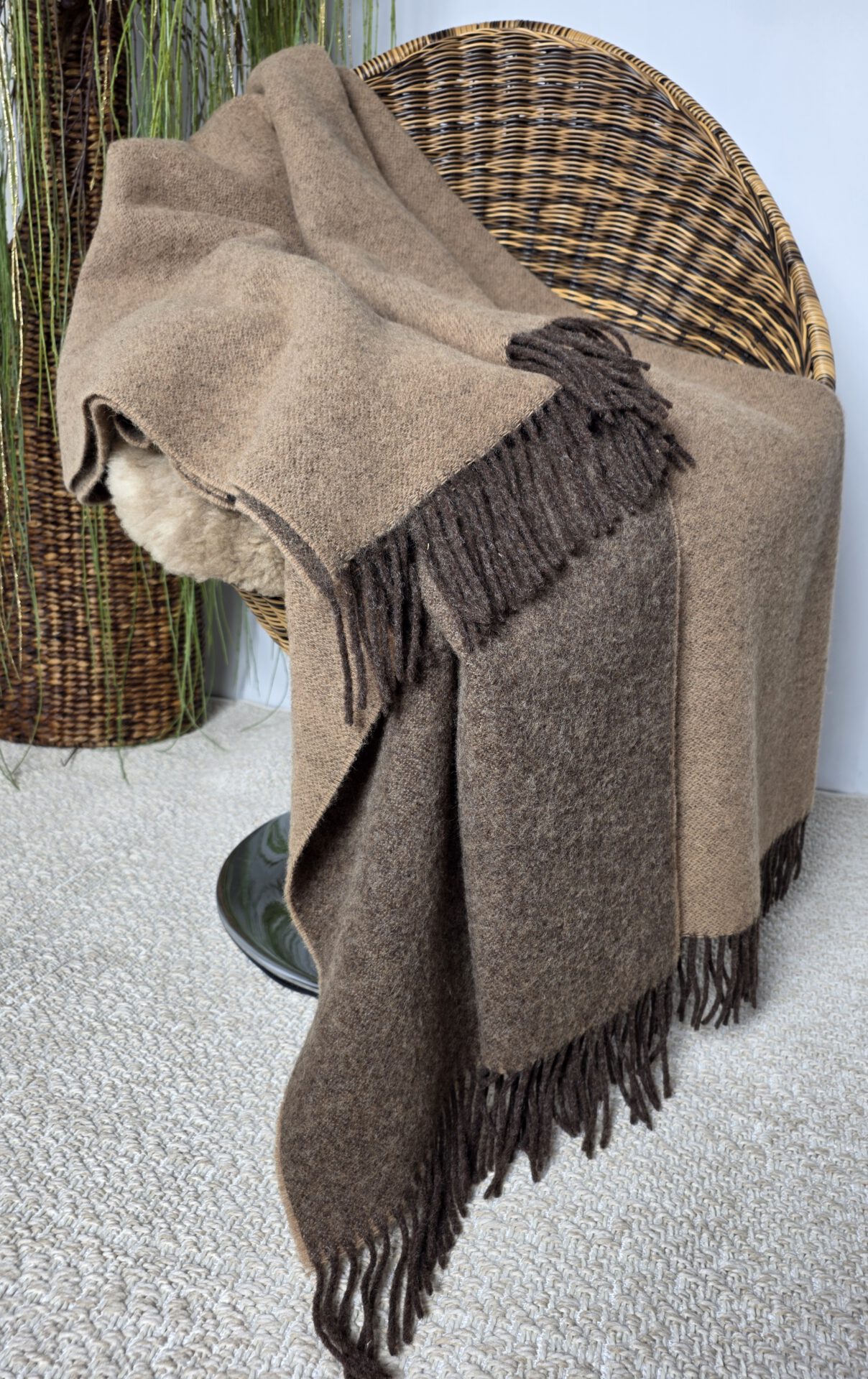 Wollplaid & Wolldecke "Tirol DF" braun-beige – Bild 2