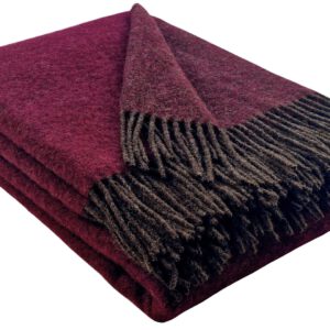 Wollplaid & Wolldecke "Tirol DF" braun-dunkelrot