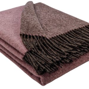 Wollplaid & Wolldecke "Tirol DF" braun-rosa