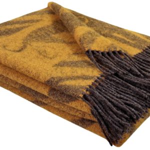 Wollplaid & Wolldecke "Tirol T Tiger" braun-senf