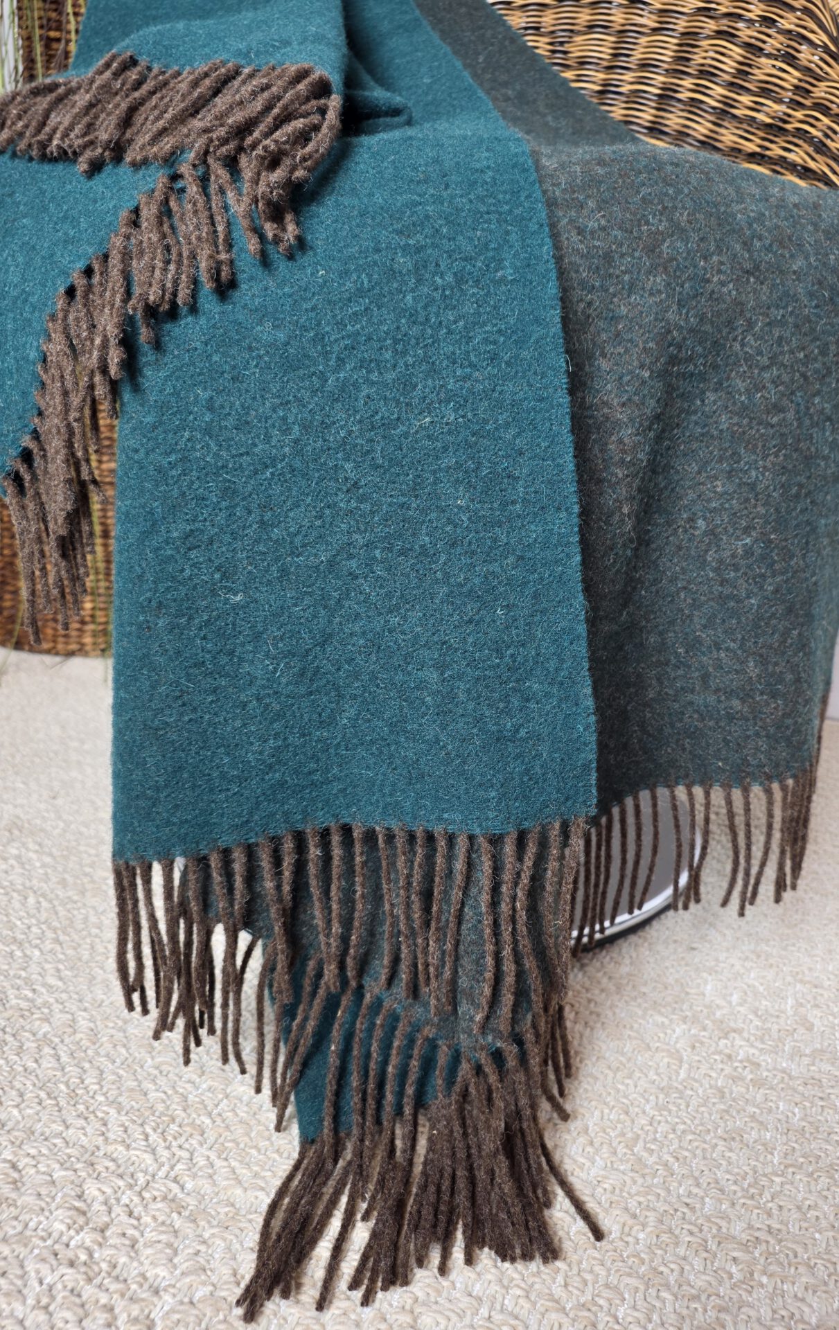 Wollplaid & Wolldecke "Tirol DF" braun-dunkelgrün – Bild 3