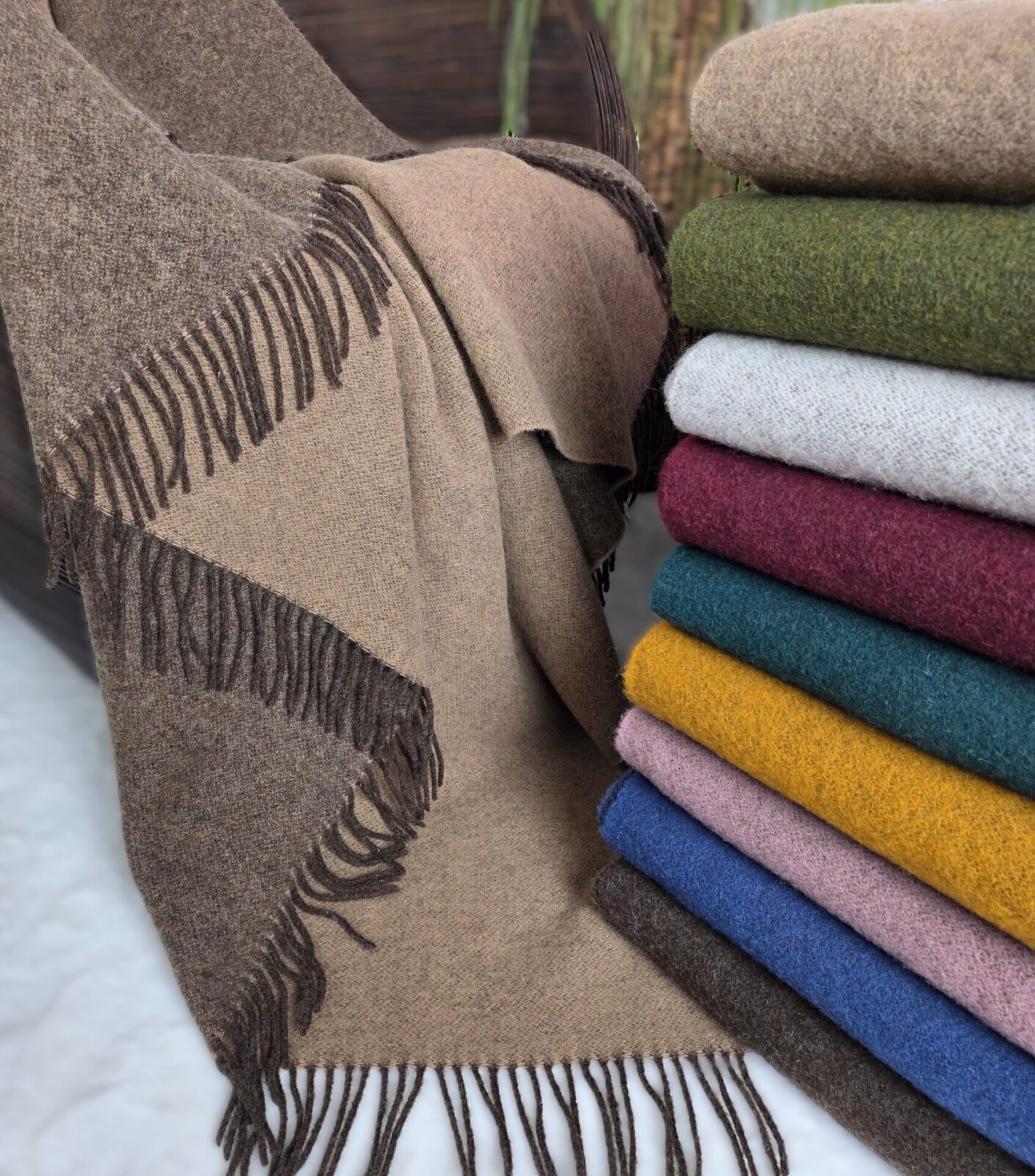 Wolldecken und Wollplaids