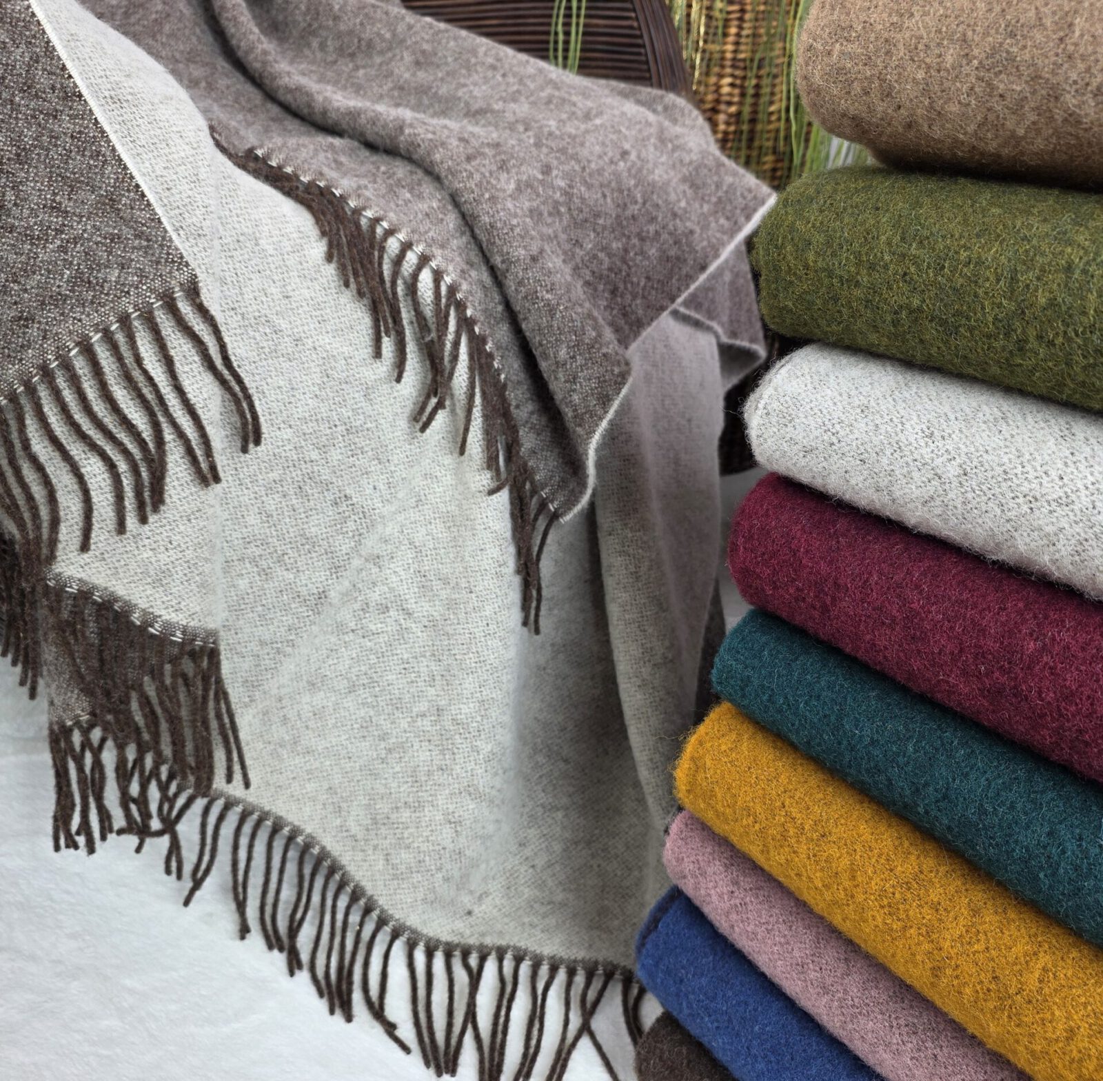 Wolldecken und Wollplaids