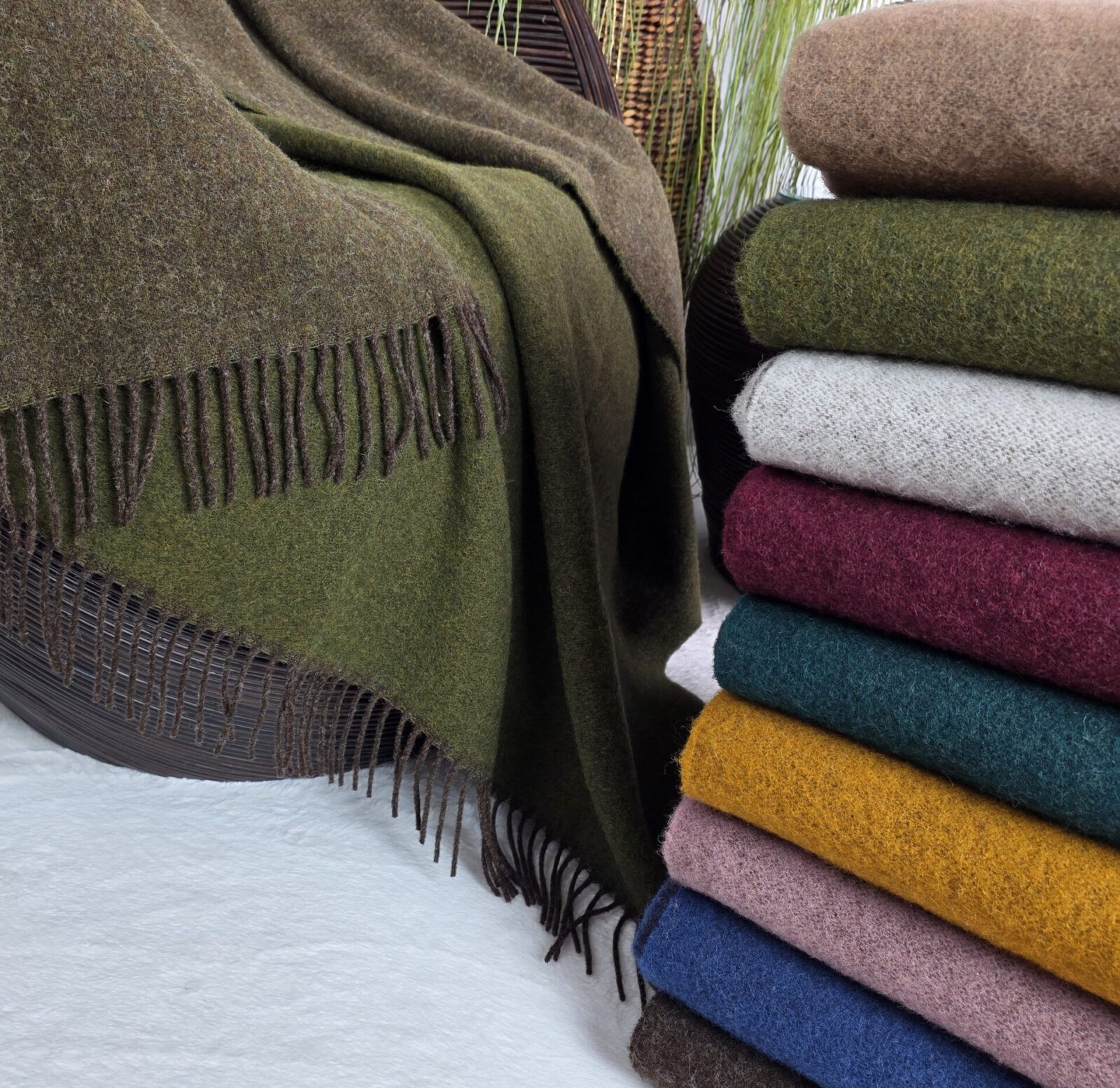 Wolldecken und Wollplaids