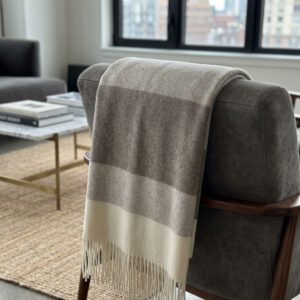 Alternative view of Wolldecke & Wollplaid, 90 % Merinowolle,10% Kaschmir "Faro S" braun-beige