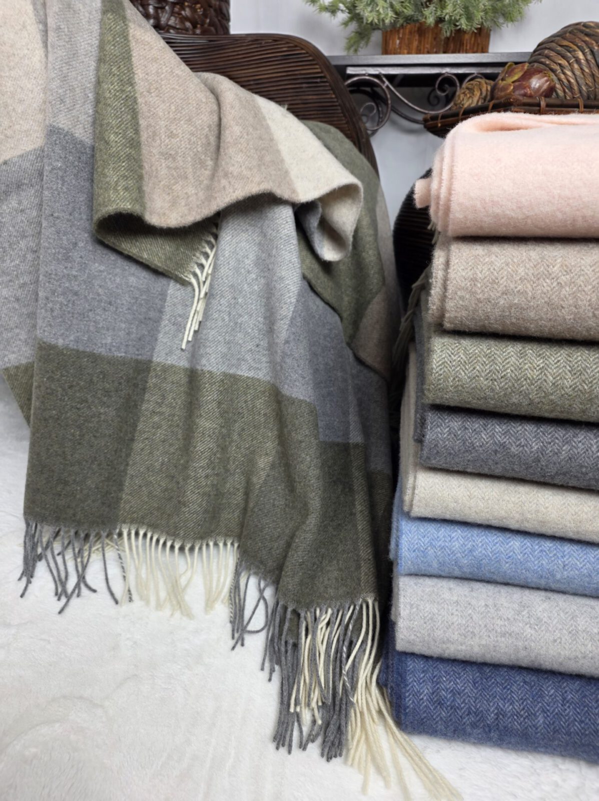 Wolldecken und Wollplaids