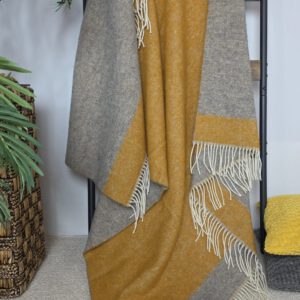 Alternative view of Wollplaid & Wolldecke "Tirol DFD" senf-grau