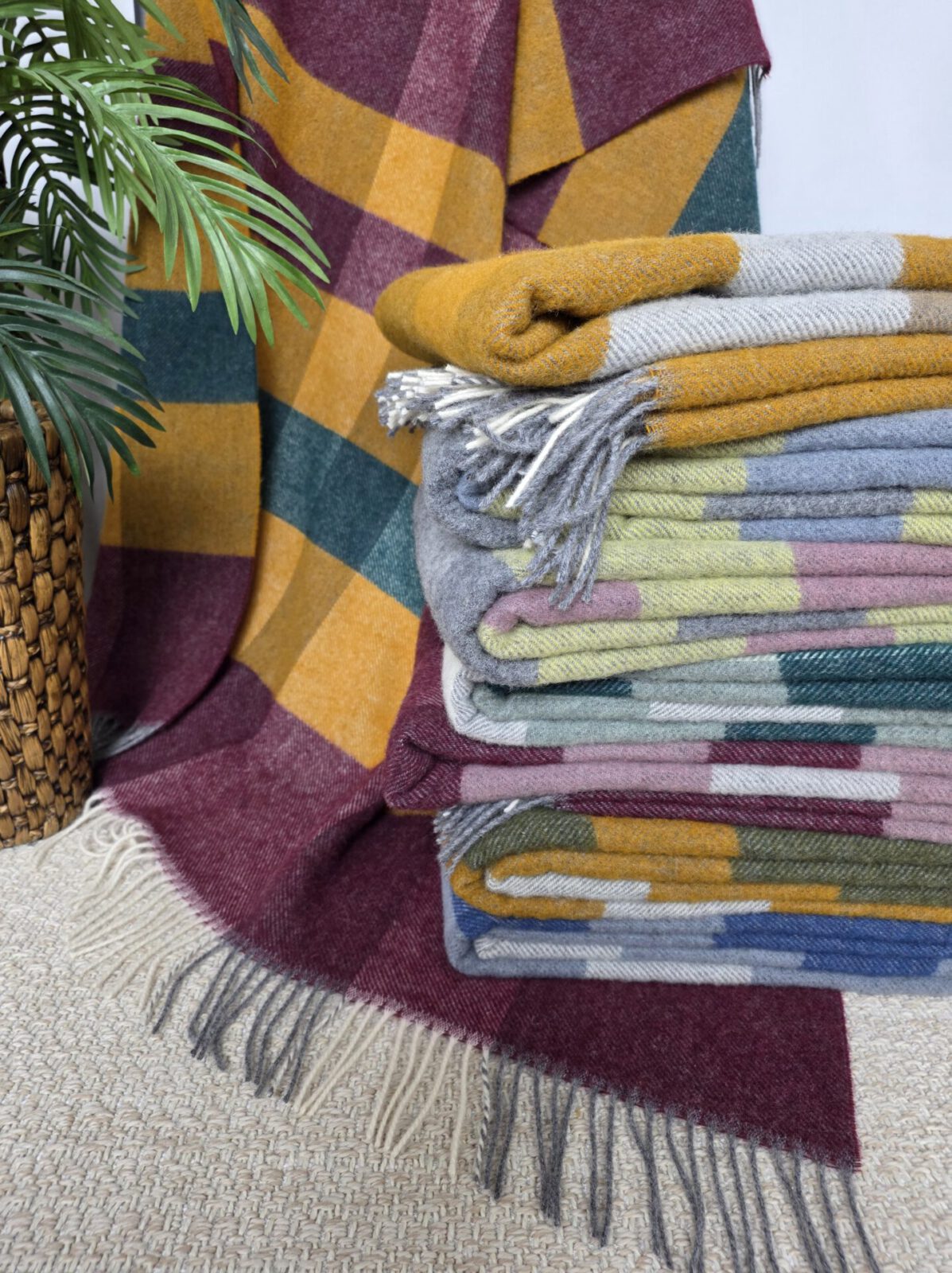 Wolldecken und Wollplaids