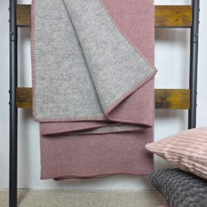 Alternative view of Wollplaid & Wolldecke "Selva DF" hellgrau-rosa