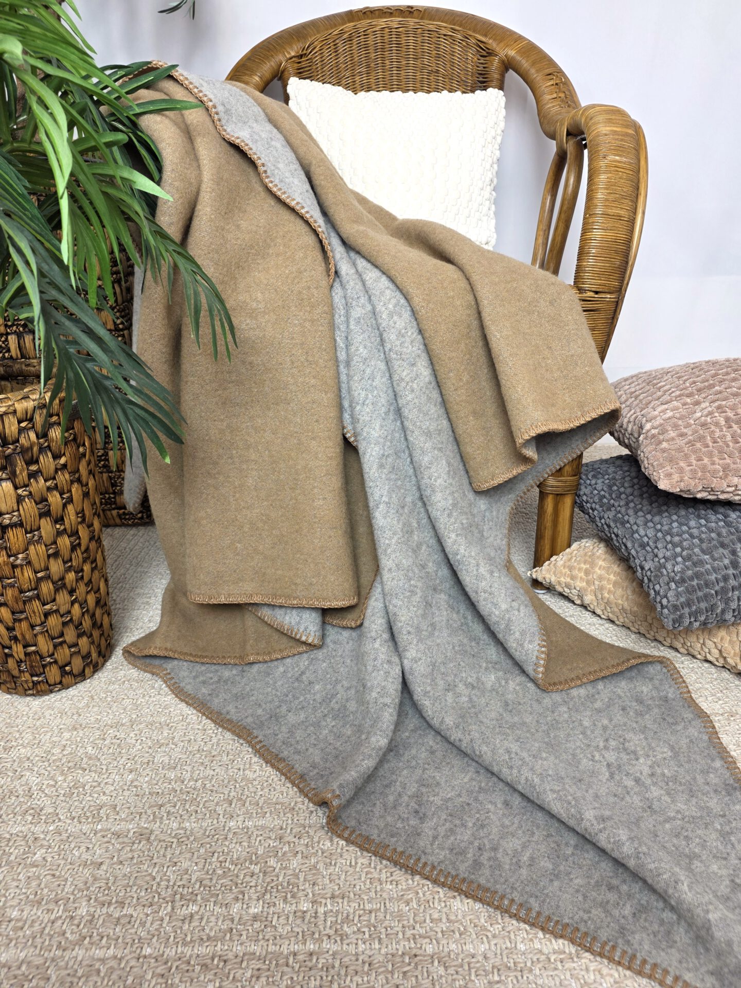 Wollplaid & Wolldecke "Selva DF" hellgrau-beige – Bild 5